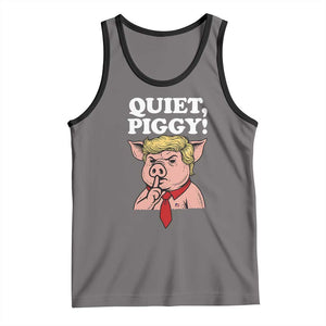 Quiet Piggy Tank Top Funny Anti Trump Political Meme TS14 Deep Heather Black Print Your Wear