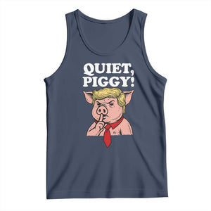 Quiet Piggy Tank Top Funny Anti Trump Political Meme TS14 Navy Print Your Wear