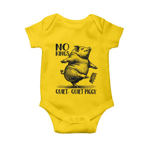 Quiet Piggy No Kings Baby Onesie Funny Sarcastic Political - Print Your Wear