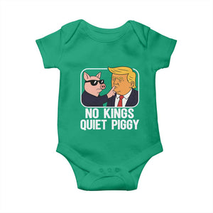 Quiet Piggy No Kings Baby Onesie Funny Anti Trump Political Meme - Print Your Wear