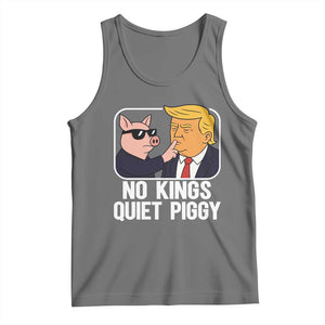Quiet Piggy No Kings Tank Top Funny Anti Trump Political Meme TS14 Black Heather Print Your Wear