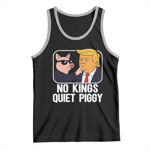 Quiet Piggy No Kings Tank Top Funny Anti Trump Political Meme TS14 Black Athletic Heather Print Your Wear
