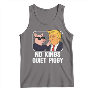 Quiet Piggy No Kings Tank Top Funny Anti Trump Political Meme TS14 Deep Heather Print Your Wear