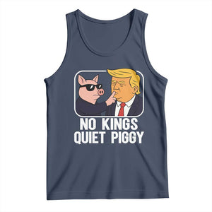 Quiet Piggy No Kings Tank Top Funny Anti Trump Political Meme TS14 Navy Print Your Wear