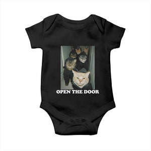 Open The Door Cats Lover Baby Onesie Funny Cat Gang Sarcastic Meme TS14 Black Print Your Wear