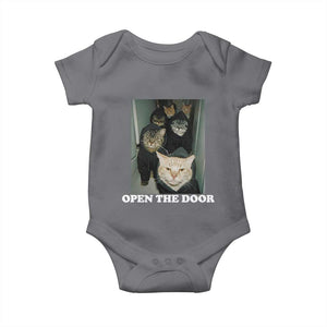 Open The Door Cats Lover Baby Onesie Funny Cat Gang Sarcastic Meme TS14 Charcoal Print Your Wear