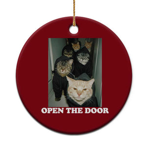 Open The Door Cats Lover Ceramic Ornament Funny Cat Gang Sarcastic Meme TS14 1pc Red Print Your Wear