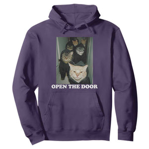 Open The Door Cats Lover Hoodie Funny Cat Gang Sarcastic Meme TS14 Purple Print Your Wear