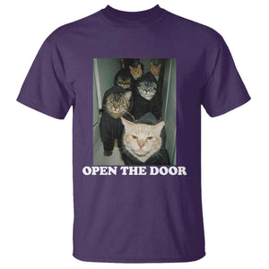 Open The Door Cats Lover T Shirt Funny Cat Gang Sarcastic Meme TS14 Purple Print Your Wear
