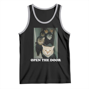 Open The Door Cats Lover Tank Top Funny Cat Gang Sarcastic Meme TS14 Black Athletic Heather Print Your Wear