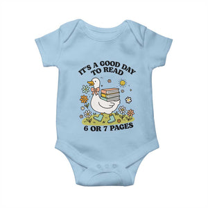 Its A Good Day To Read 6 or 7 Pages Baby Onesie Funny Six Seven Teacher Book Lover TS14 Light Blue Print Your Wear