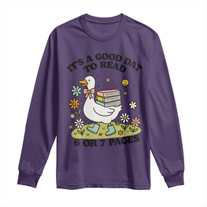 Its A Good Day To Read 6 or 7 Pages Long Sleeve Shirt Funny Six Seven Teacher Book Lover TS14 Purple Print Your Wear