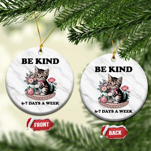 Be Kind 6 7 Days a Week Ceramic Ornament Funny Six Seven Cat Teacher Meme TS14 1pc White Marble Print Your Wear
