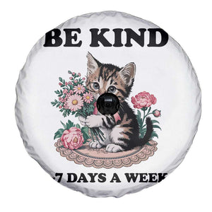 Be Kind 6 7 Days a Week Spare Tire Cover Funny Six Seven Cat Teacher Meme TS14 Print Your Wear