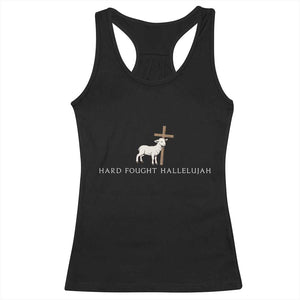 Hard Fought Hallelujah Racerback Tank Top Christian Bible Verse Faith TS14 Black Print Your Wear