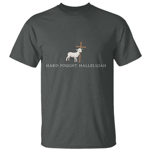 Hard Fought Hallelujah T Shirt Christian Bible Verse Faith TS14 Dark Heather Print Your Wear