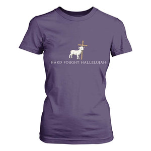 Hard Fought Hallelujah T Shirt For Women Christian Bible Verse Faith TS14 Purple Print Your Wear