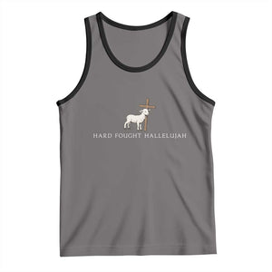 Hard Fought Hallelujah Tank Top Christian Bible Verse Faith TS14 Deep Heather Black Print Your Wear