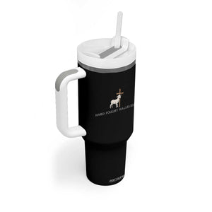 Hard Fought Hallelujah Tumbler With Handle Christian Bible Verse Faith TS14 Print Your Wear