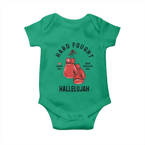 Hard Fought Hallelujah Baby Onesie Christian Boxing Gloves Bible Verse Faith TS14 Irish Green Print Your Wear