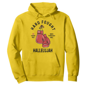 Hard Fought Hallelujah Hoodie Christian Boxing Gloves Bible Verse Faith TS14 Daisy Print Your Wear