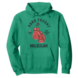 Hard Fought Hallelujah Hoodie Christian Boxing Gloves Bible Verse Faith TS14 Irish Green Print Your Wear
