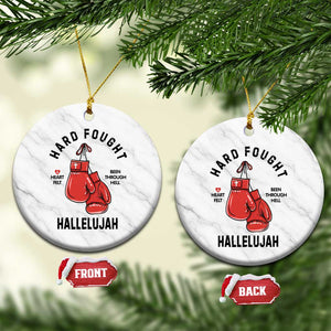 Hard Fought Hallelujah Ceramic Ornament Christian Boxing Gloves Bible Verse Faith TS14 1pc White Marble Print Your Wear