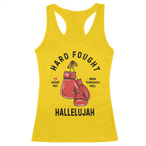 Hard Fought Hallelujah Racerback Tank Top Christian Boxing Gloves Bible Verse Faith TS14 Daisy Print Your Wear