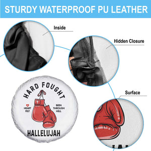 Hard Fought Hallelujah Spare Tire Cover Christian Boxing Gloves Bible Verse Faith TS14 Print Your Wear