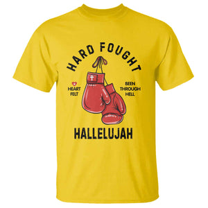 Hard Fought Hallelujah T Shirt Christian Boxing Gloves Bible Verse Faith TS14 Daisy Print Your Wear