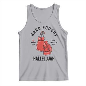 Hard Fought Hallelujah Tank Top Christian Boxing Gloves Bible Verse Faith TS14 Athletic Heather Print Your Wear