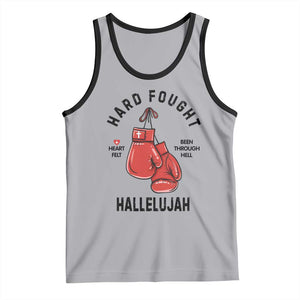 Hard Fought Hallelujah Tank Top Christian Boxing Gloves Bible Verse Faith TS14 Athletic Heather Black Print Your Wear