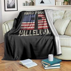Hard Fought Hallelujah Throw Blanket Patriotic Christian Faith American Flag TS14 Print Your Wear