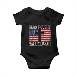 Hard Fought Hallelujah Baby Onesie Patriotic Christian Faith American Flag TS14 Black Print Your Wear