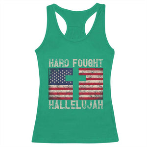 Hard Fought Hallelujah Racerback Tank Top Patriotic Christian Faith American Flag TS14 Irish Green Print Your Wear