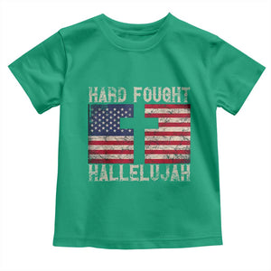 Hard Fought Hallelujah Toddler T Shirt Patriotic Christian Faith American Flag TS14 Irish Green Print Your Wear
