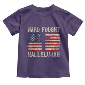 Hard Fought Hallelujah Toddler T Shirt Patriotic Christian Faith American Flag TS14 Purple Print Your Wear