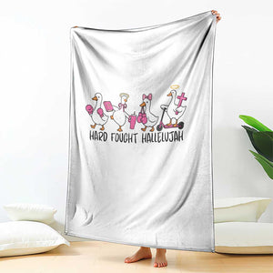 Hard Fought Hallelujah Throw Blanket Funny Christian Goose TS14 Print Your Wear