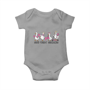 Hard Fought Hallelujah Baby Onesie Funny Christian Goose TS14 Sport Gray Print Your Wear