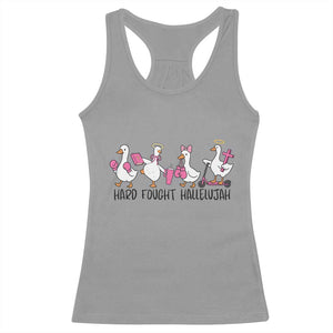 Hard Fought Hallelujah Racerback Tank Top Funny Christian Goose TS14 Sport Gray Print Your Wear