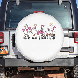 Hard Fought Hallelujah Spare Tire Cover Funny Christian Goose TS14 No hole White Print Your Wear