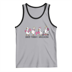 Hard Fought Hallelujah Tank Top Funny Christian Goose TS14 Athletic Heather Black Print Your Wear