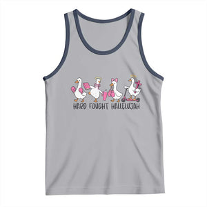 Hard Fought Hallelujah Tank Top Funny Christian Goose TS14 Athletic Heather Navy Print Your Wear