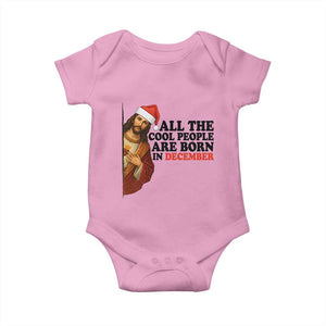 Funny December Birthday Baby Onesie All The Cool People are Born in December TS14 Light Pink Print Your Wear