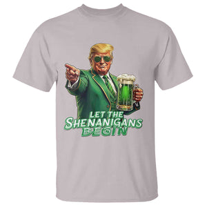 Funny Trump St Patricks Day T Shirt Let The Shenanigans Begin TS14 Ice Gray Print Your Wear