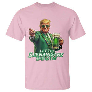 Funny Trump St Patricks Day T Shirt Let The Shenanigans Begin TS14 Light Pink Print Your Wear
