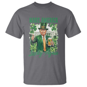 Funny Trump St Patricks Day T Shirt Make American Lucky Again TS14 Charcoal Print Your Wear