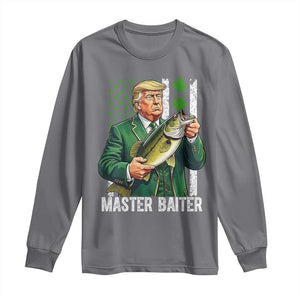 Funny Trump St Patricks Day Long Sleeve Shirt Patriotic Fisherman Bass Fishing Master Baiter TS14 Charcoal Print Your Wear