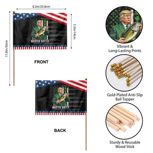 Funny Trump St Patricks Day Patriotic Handheld Flag Fisherman Bass Fishing Master Baiter TS14 Print Your Wear