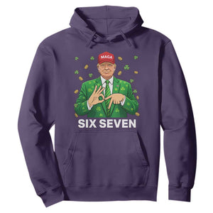 67 Trump St Patricks Day Hoodie Funny Six Seven Hands Meme Political TS14 Purple Print Your Wear